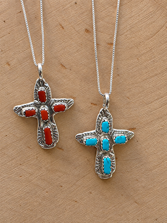 Zuni Petite Western Grace Cross Pendant Necklace