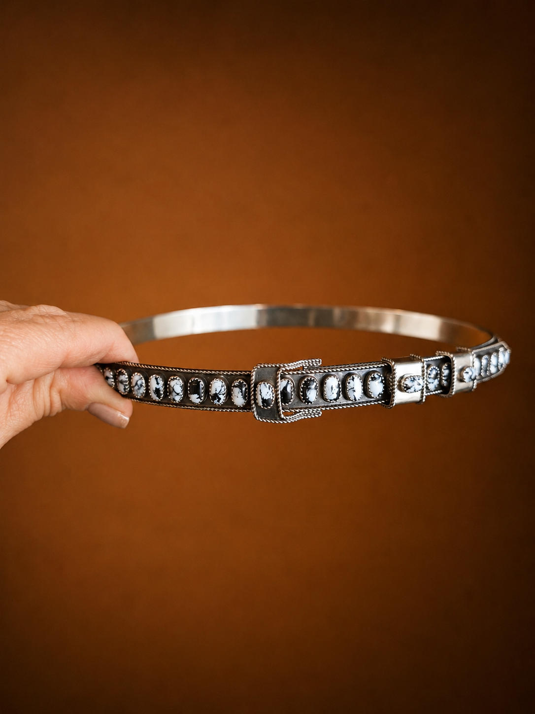James Freeland Multi-Stone Sterling Silver Adjustable Hat Band