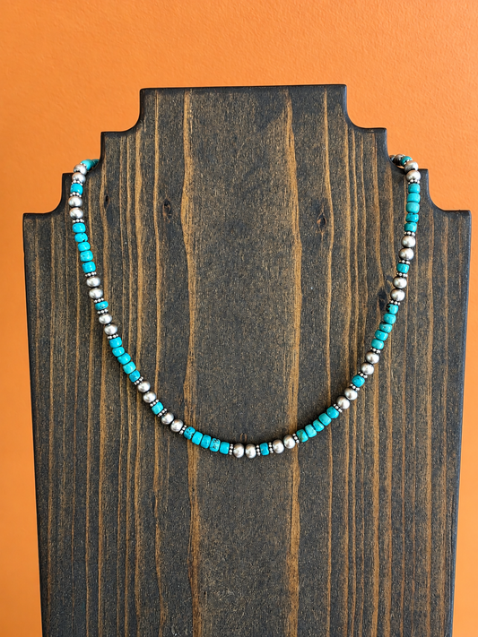 Turquoise Trail Bead Necklace