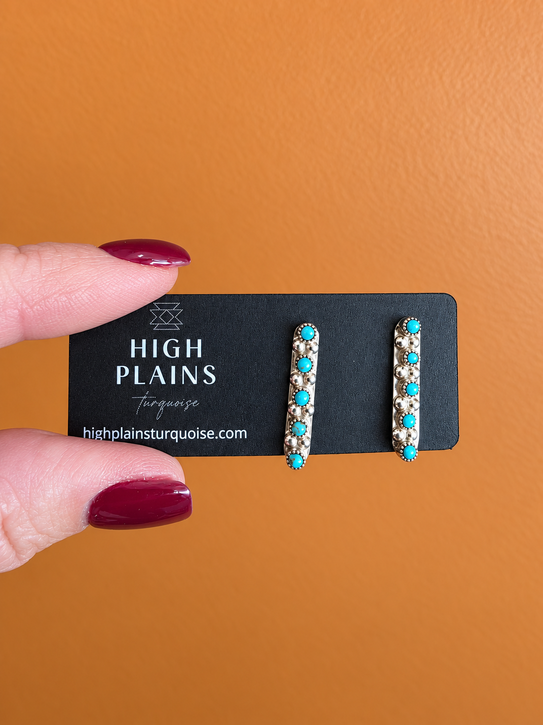 Zuni Turquoise Bar Earrings