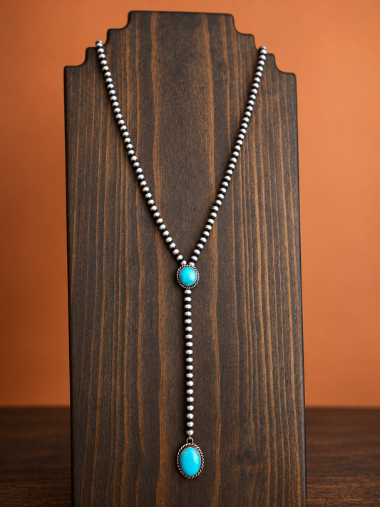 Kingman Turquoise Drop Lariat