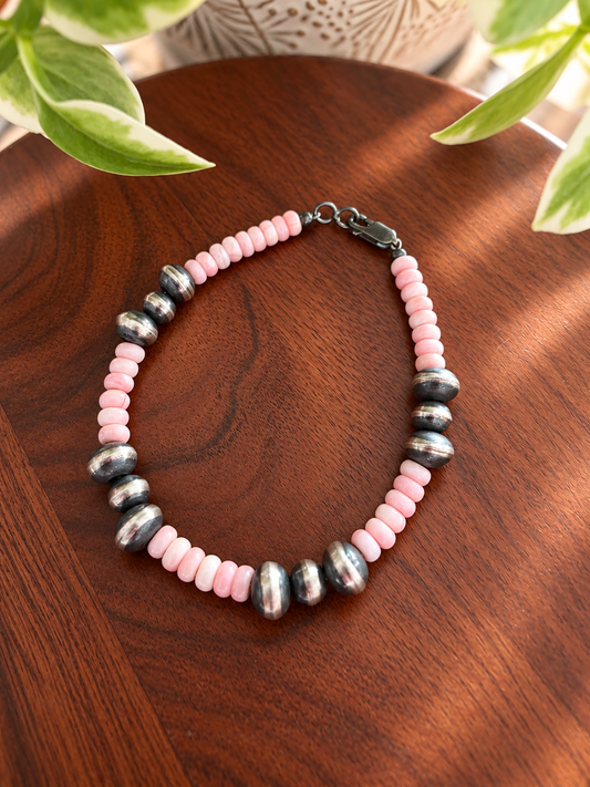 Blush Mesa Pink Conch Multi Handmade Bead Bracelet