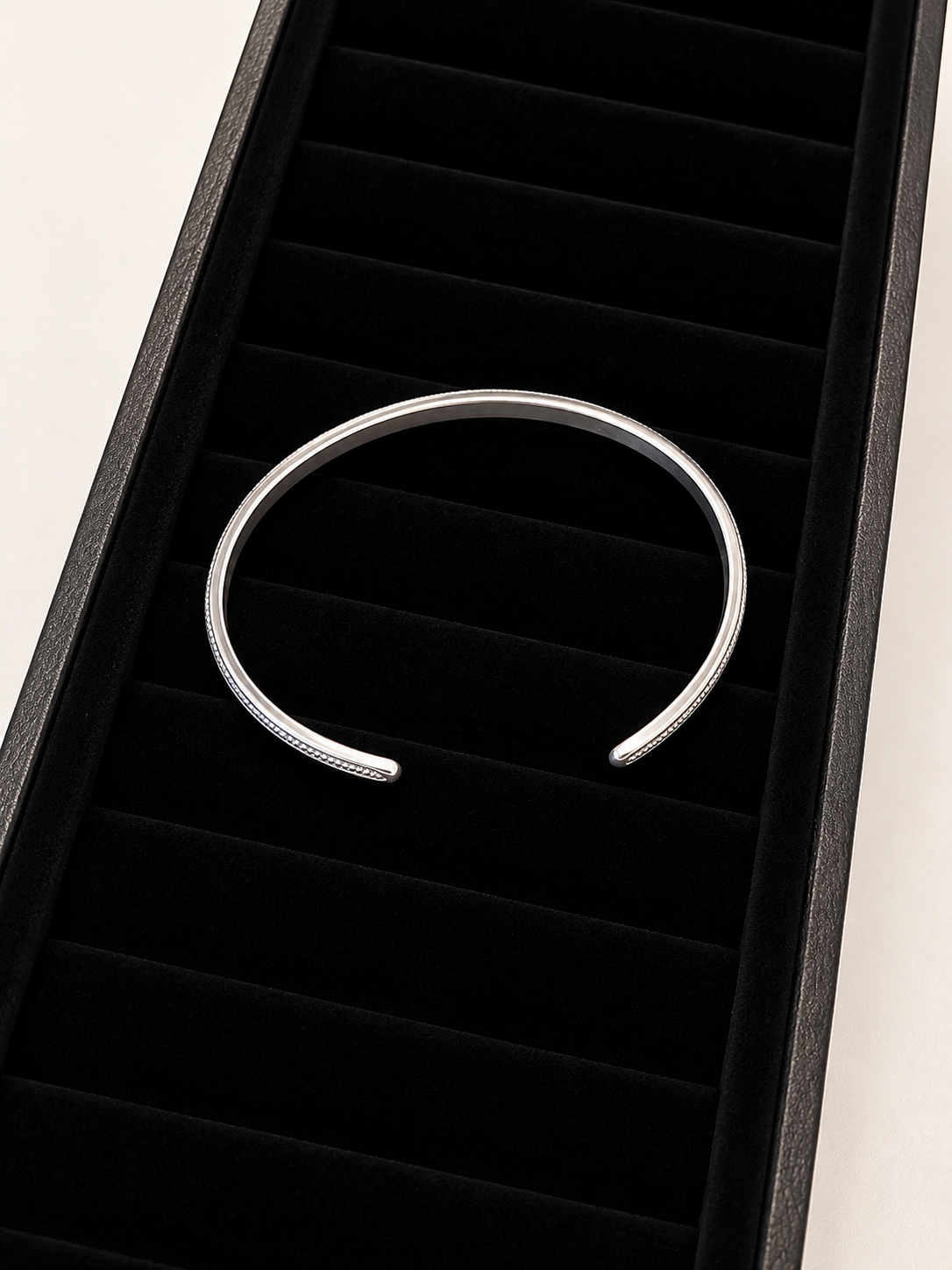 Tahe Sterling Silver Stamped Tri Wire Stacker Cuff