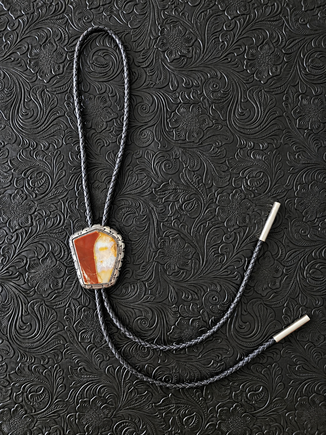 Red Desert Boulder Opal Bolo Tie