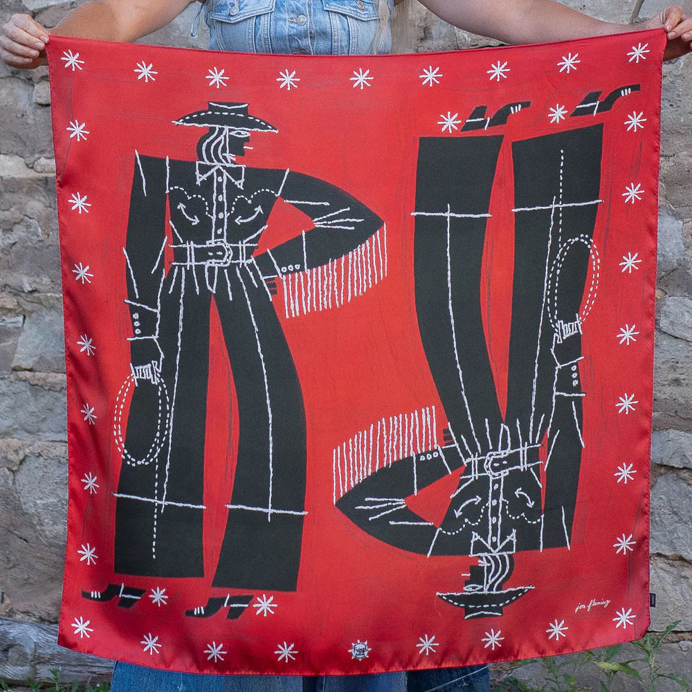 Two Cowgirls Red J Flaming Shorty Scarf