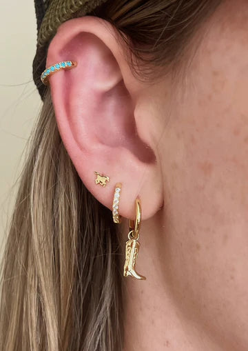 18k Gold Overlay Mini Wild Horse Stud Earrings