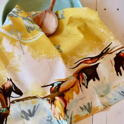 Longhorn Open Range Tea Towel