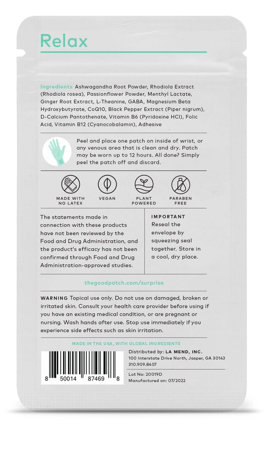 Relax Wearable Wellness Patch