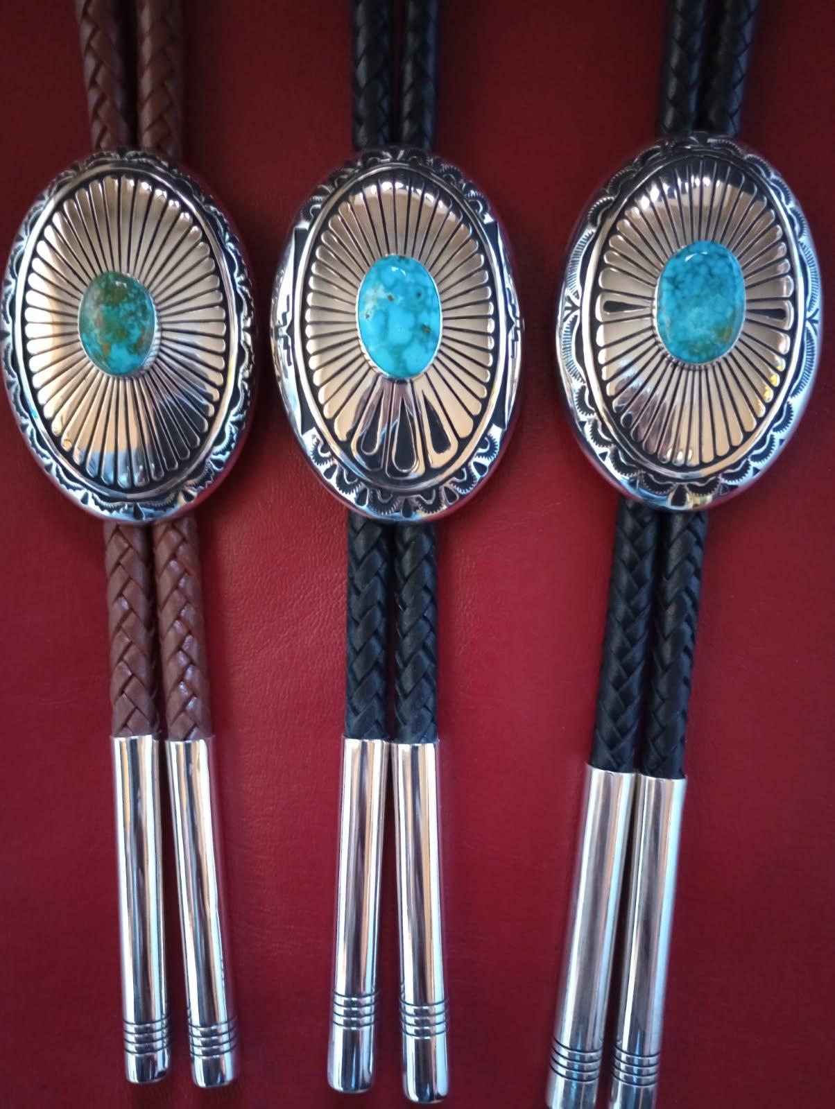 Blue Kingman Turquoise Black 8-Ply Hand-Braided Bolo Tie