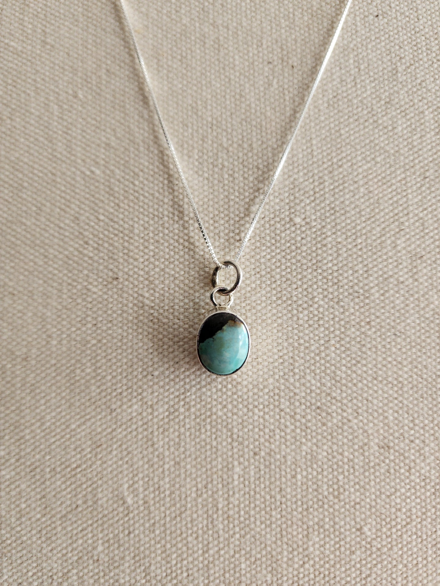 Kingman Turquoise Smooth Bezel Pendant Necklace - 18"