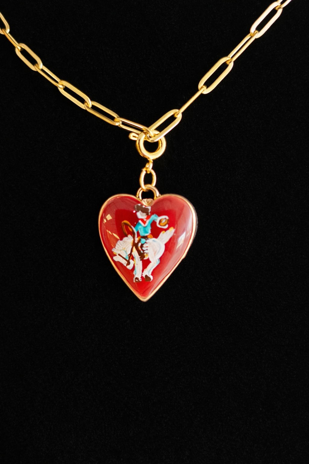 Hand Painted Western Heart Charms