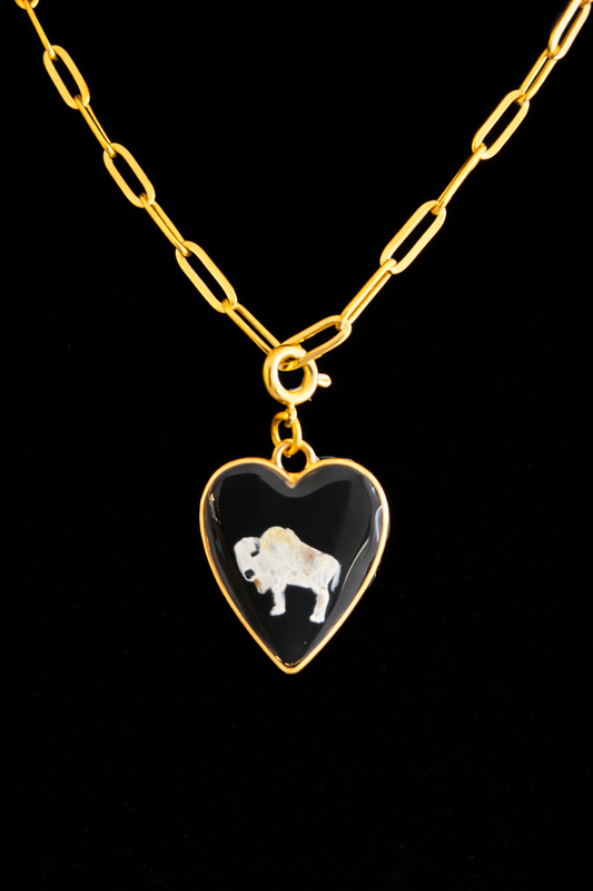 Hand Painted Western Heart Charms