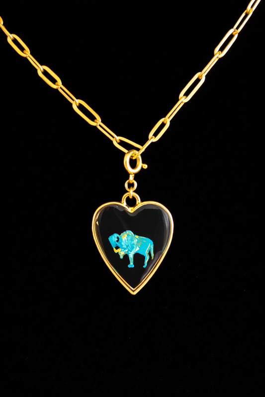 Hand Painted Western Heart Charms
