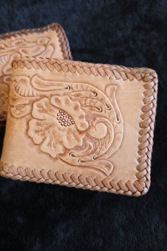 Men's Tooled Leather Laced Wallet