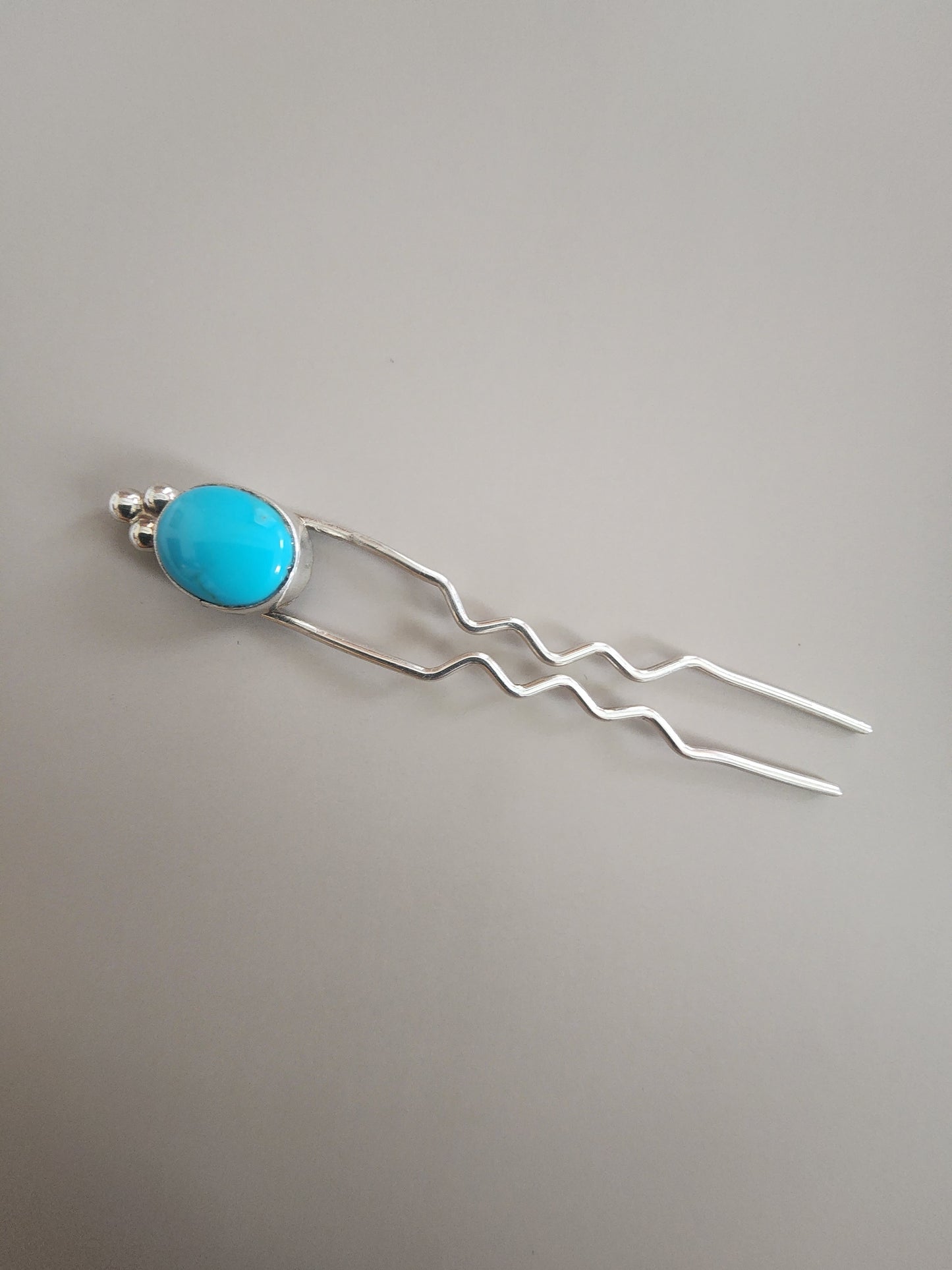 Sterling Silver w/Turquoise Accent French Hair Pin