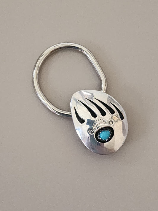 Sterling Silver Bear Paw Keychain