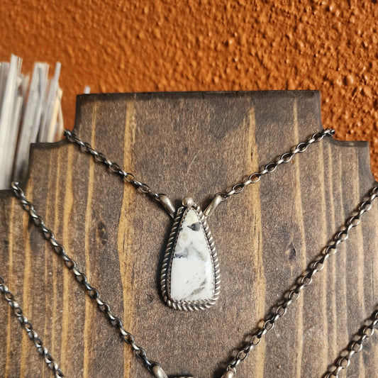 16" Navajo made White Buffalo Necklace