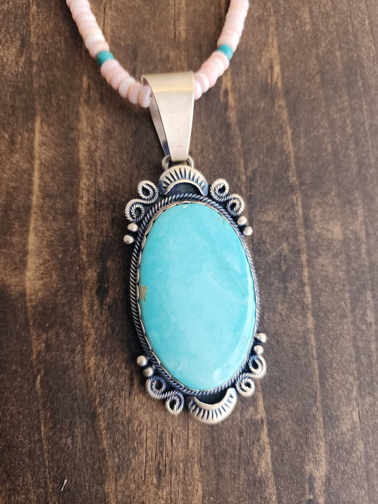 Paul Livingston Tyrone Turquoise Oval Pendant