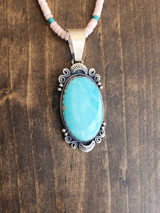 Paul Livingston Tyrone Turquoise Oval Pendant