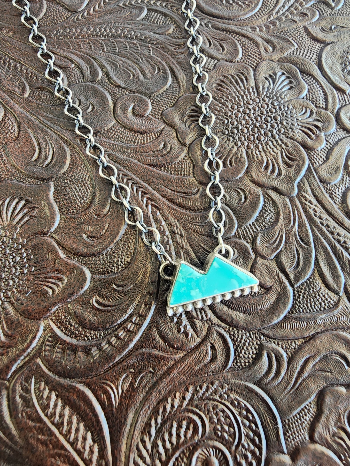 Turquoise Mountain Pendant Necklace - 18"