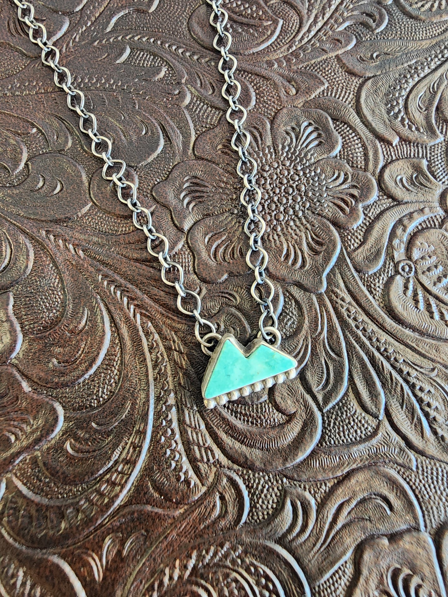 Turquoise Mountain Pendant Necklace - 18"