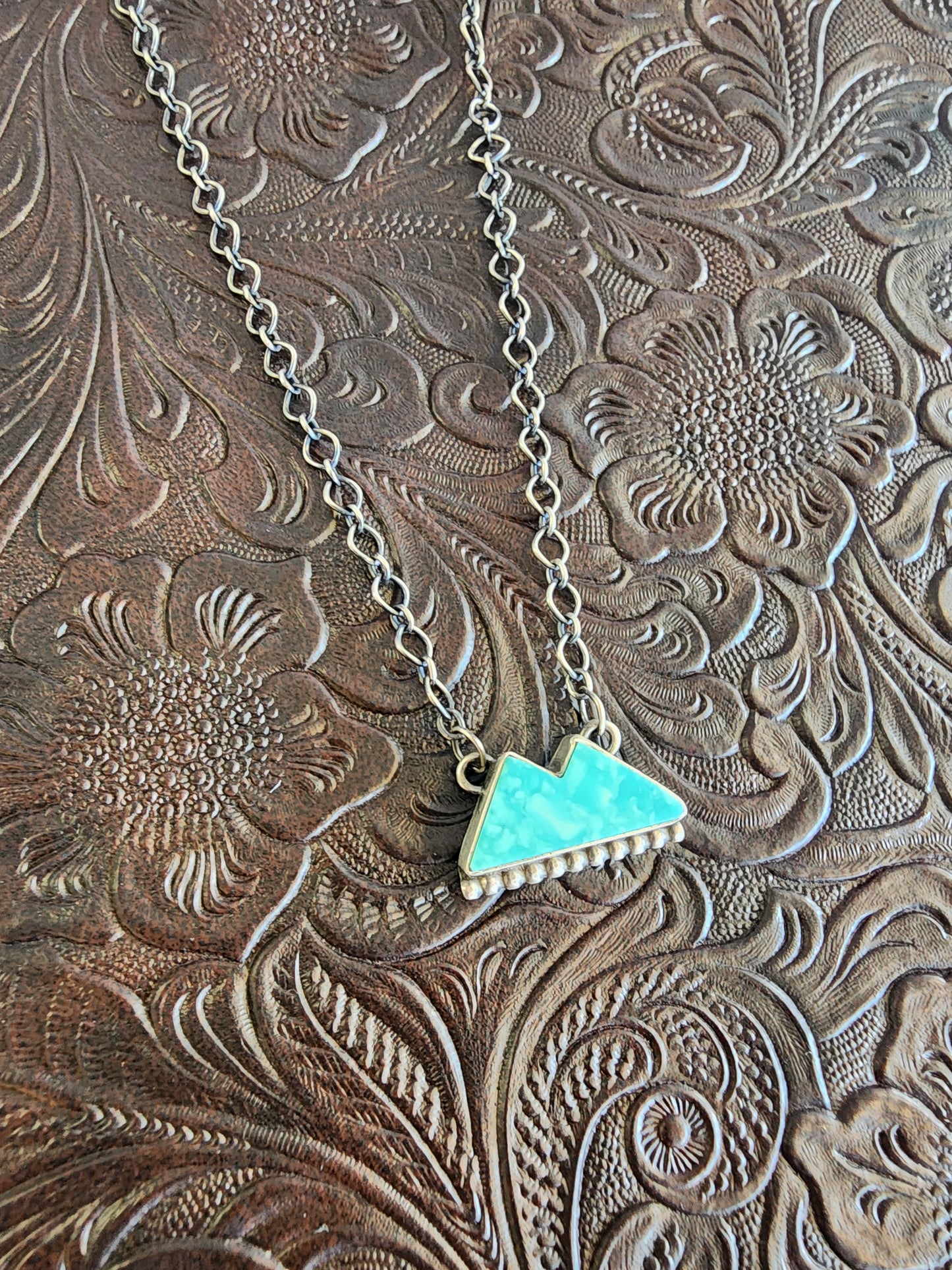 Turquoise Mountain Pendant Necklace - 18"