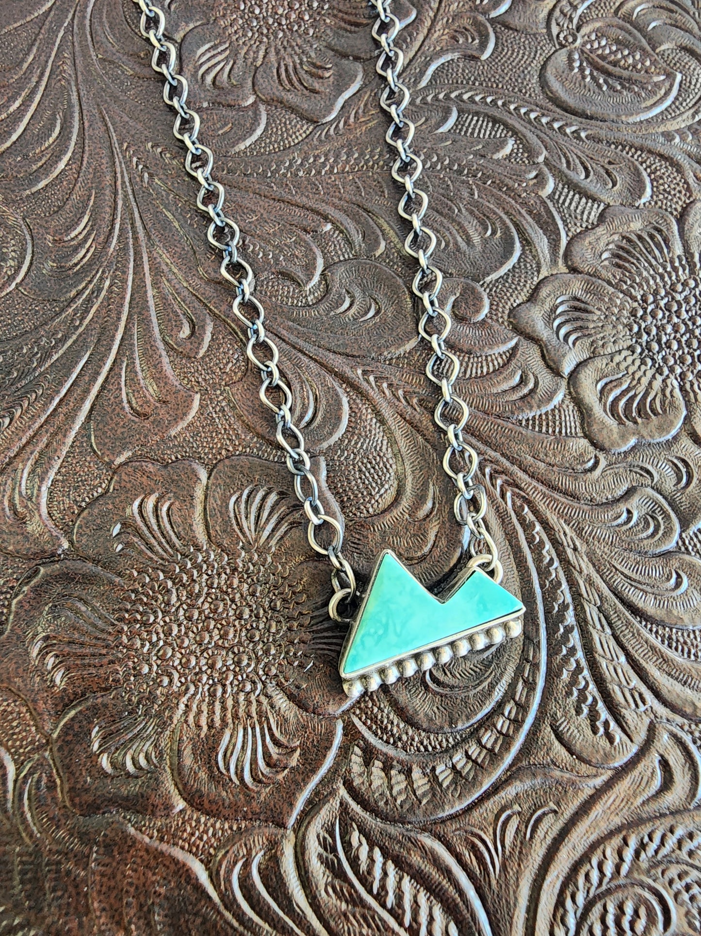 Turquoise Mountain Pendant Necklace - 18"