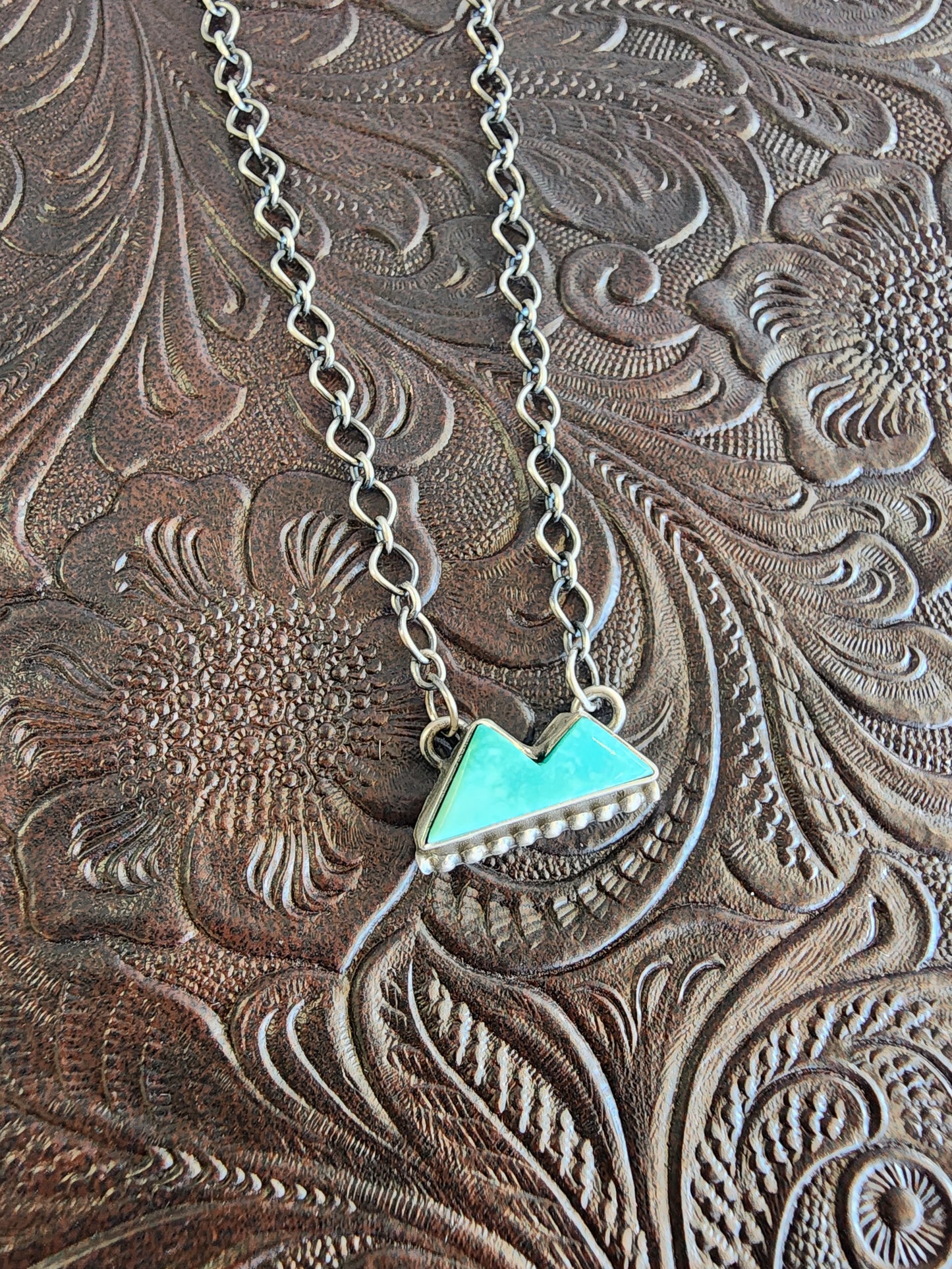 Turquoise Mountain Pendant Necklace - 18"