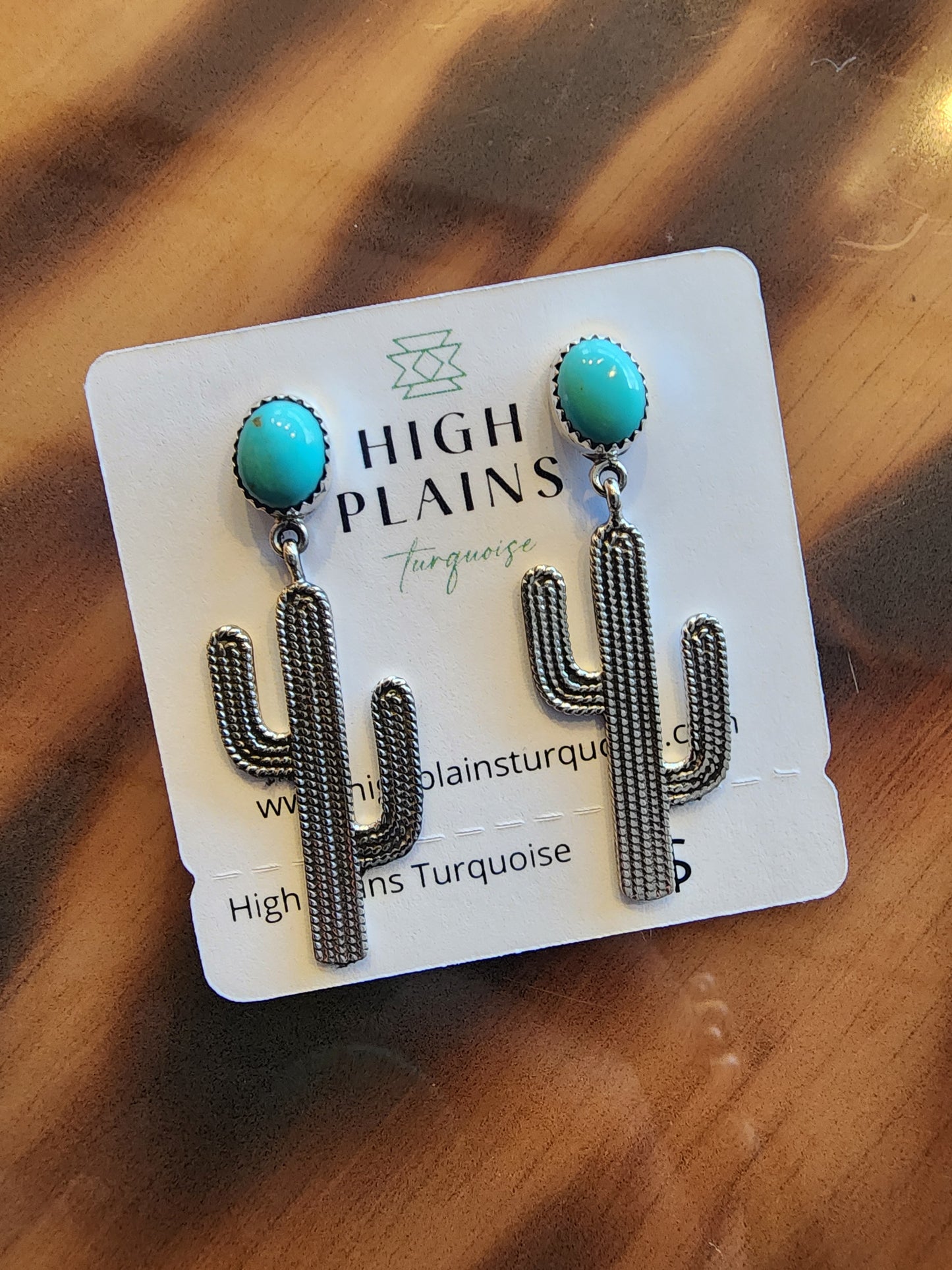 Turquoise Cactus Post Back Earrings