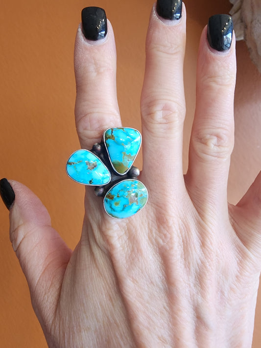 Kathleen Chavez Sonoran Mountain Turquoise Cluster Ring