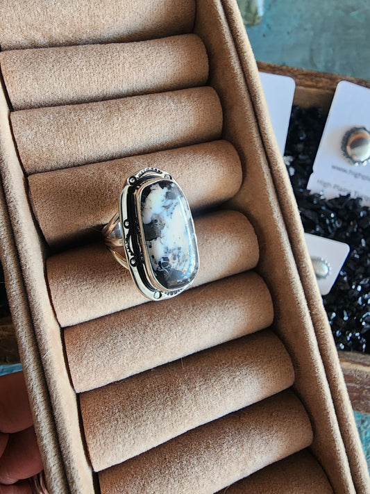 White Buffalo Sterling Silver Ring (7)