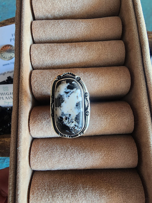 White Buffalo Sterling Silver Ring (7)