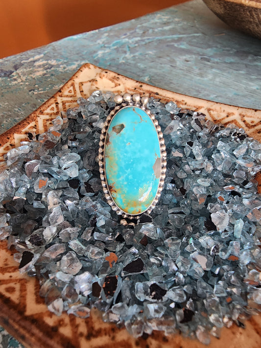 Large Oval Sonoran Rose Turquoise Ring (8.5)