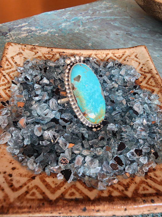 Large Oval Sonoran Rose Turquoise Ring (8.5)