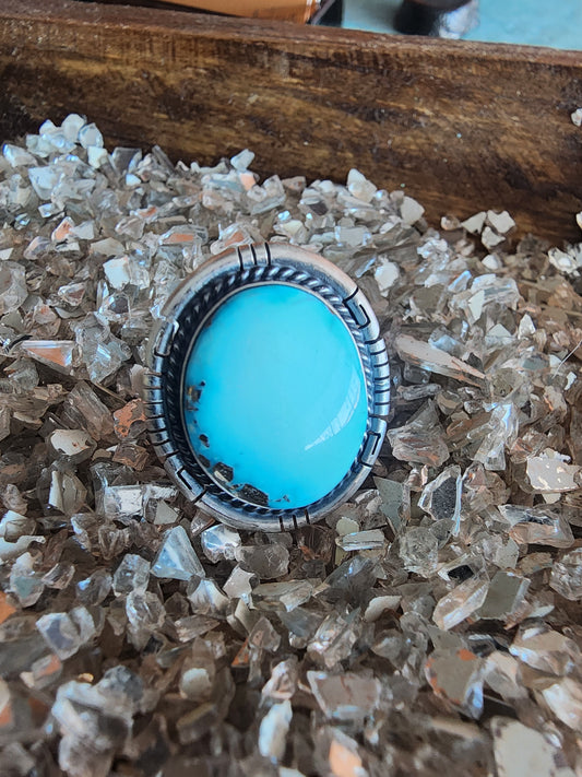 Golden Hills Turquoise Round Ring (7.5)