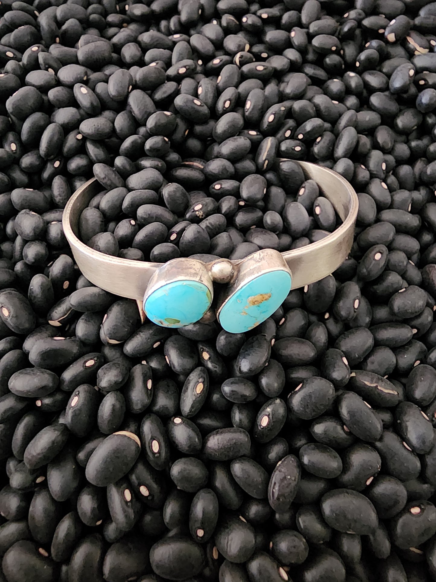 Double Stone Sonoran Gold Turquoise Cuff Bracelet