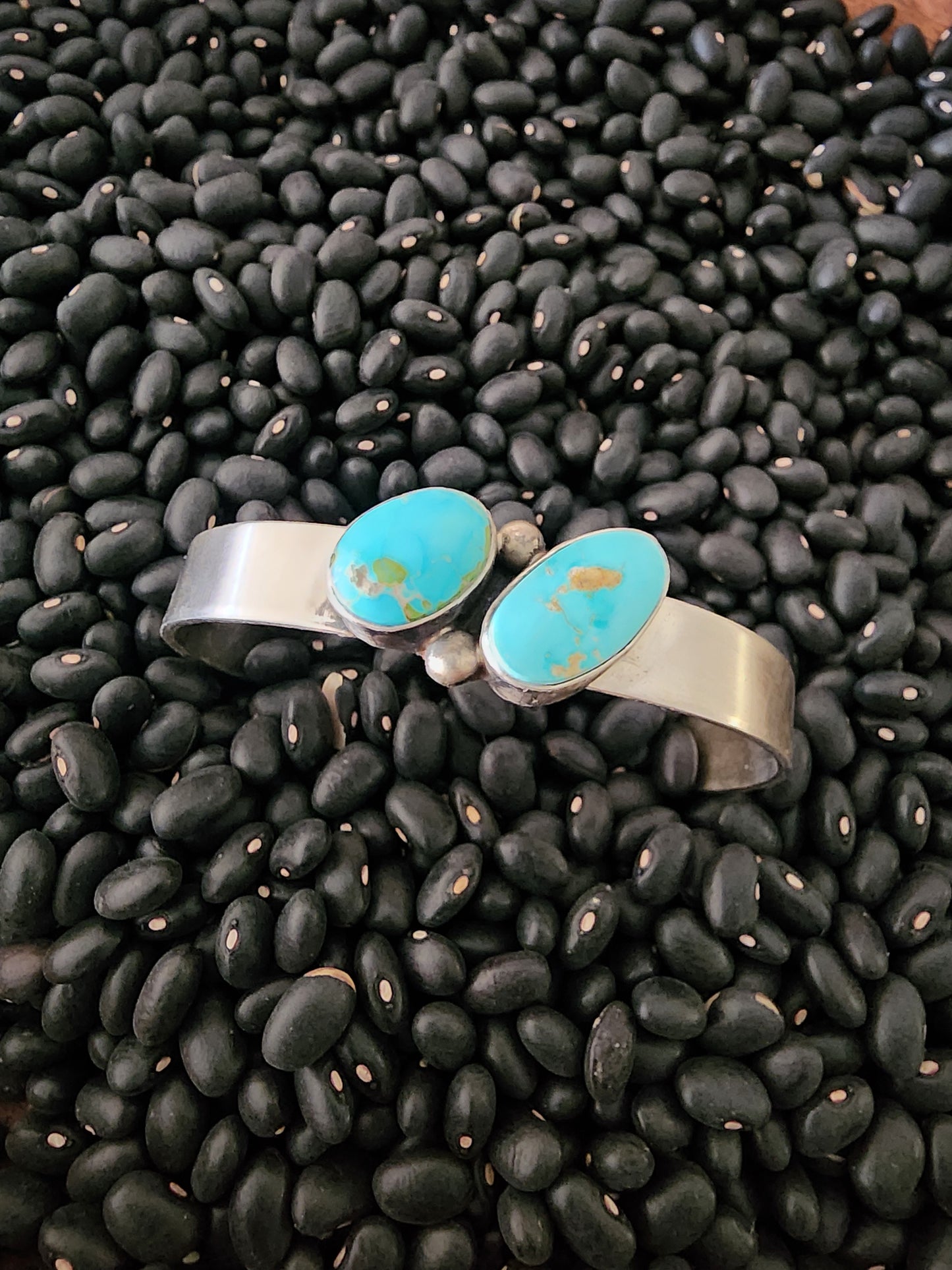 Double Stone Sonoran Gold Turquoise Cuff Bracelet