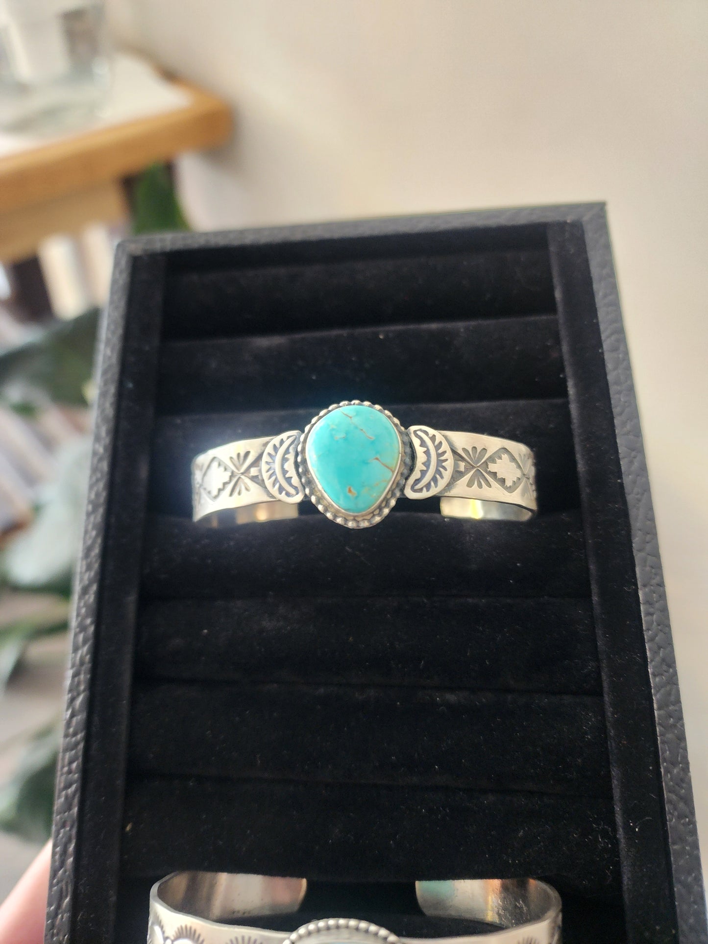 Turquoise Teardrop Cuff Bracelet