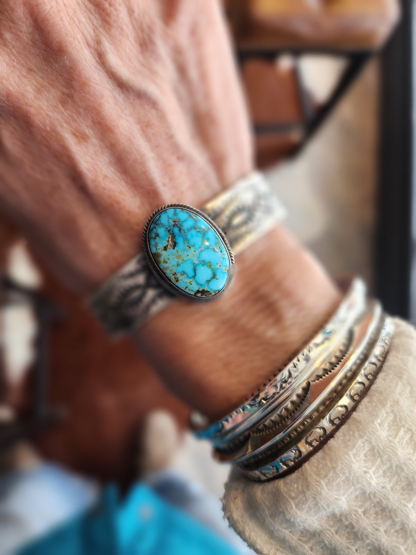 Sonoran Rose Turquoise Cuff Bracelet