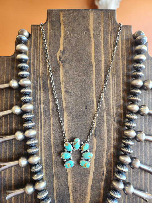 Turquoise Mini Naja Pendant Necklace - 19"