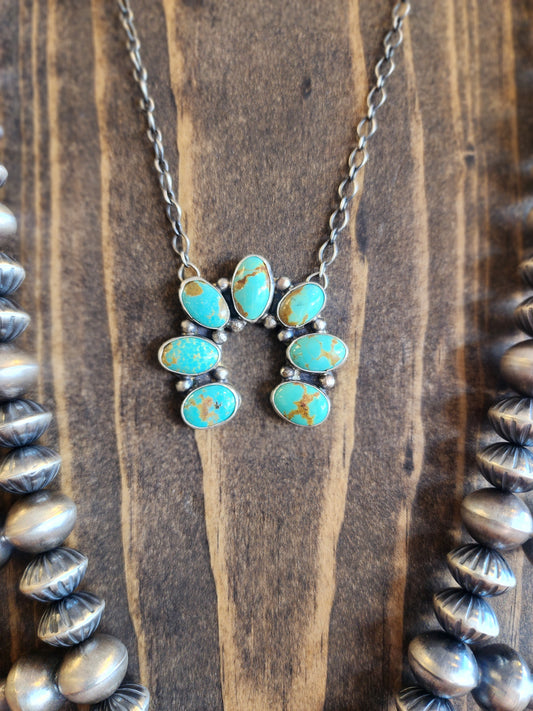 Turquoise Mini Naja Pendant Necklace - 19"