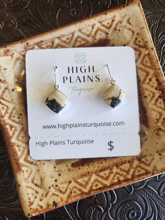 Elsie Armstrong White Buffalo Square Earrings