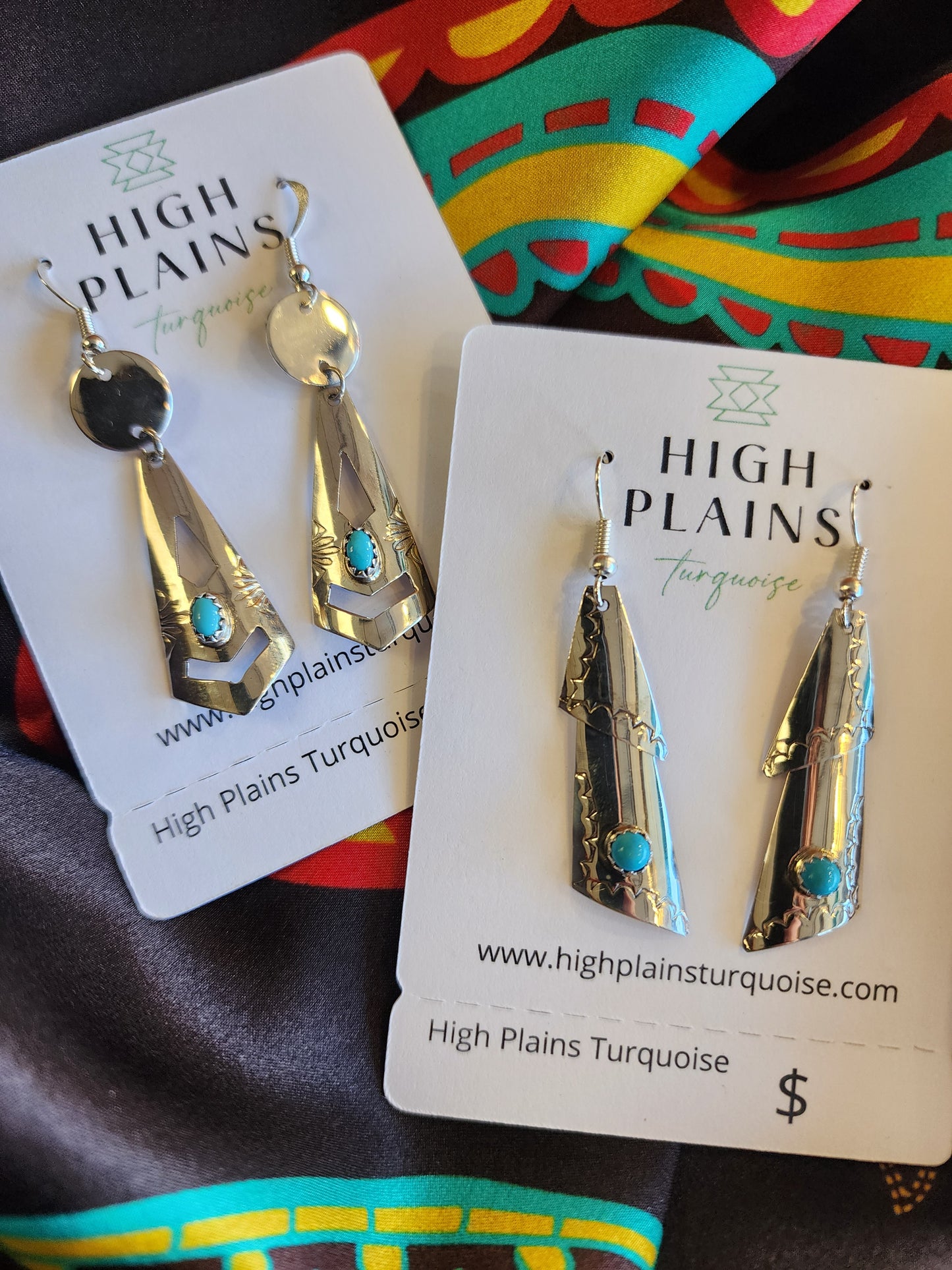 Bernice Sandoval Sterling Silver Earrings w/Turquoise accent