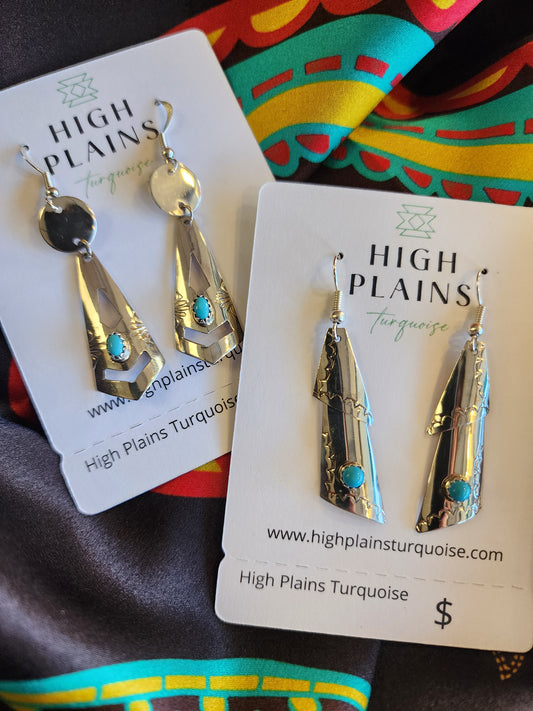 Bernice Sandoval Sterling Silver Earrings with Turquoise accent