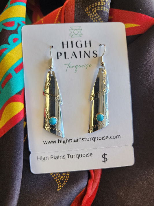 Bernice Sandoval Sterling Silver Earrings with Turquoise accent