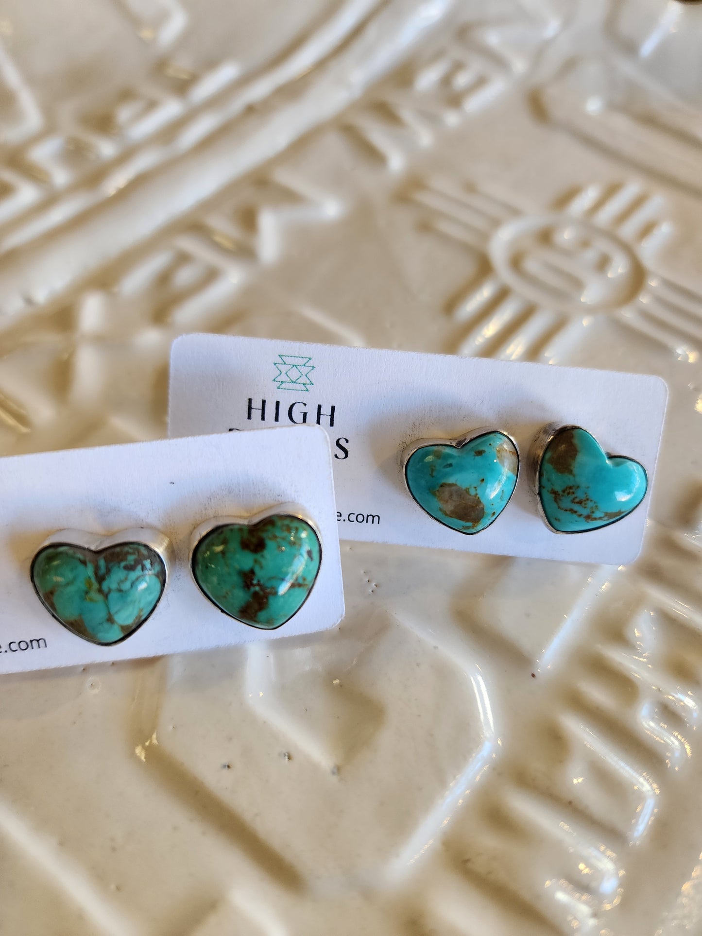 Elouise Kee Kingman Turquoise Puffy Heart Earrings