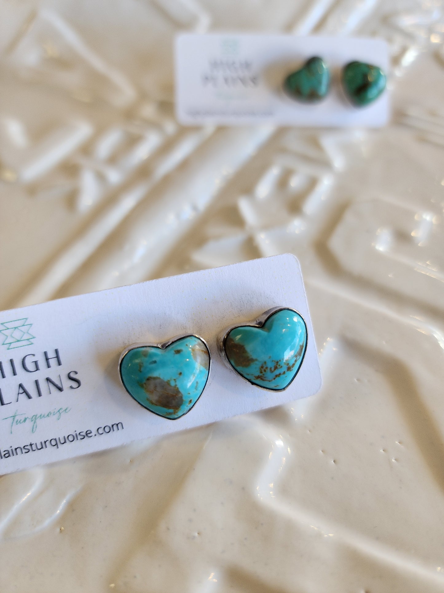 Elouise Kee Kingman Turquoise Puffy Heart Earrings