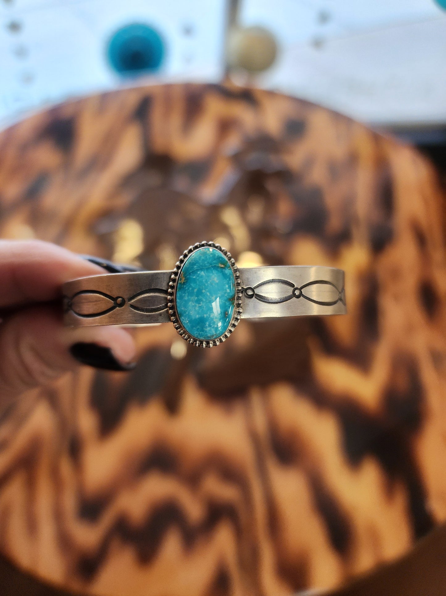 Sonoran Gold Turquoise Oval Cuff Bracelet