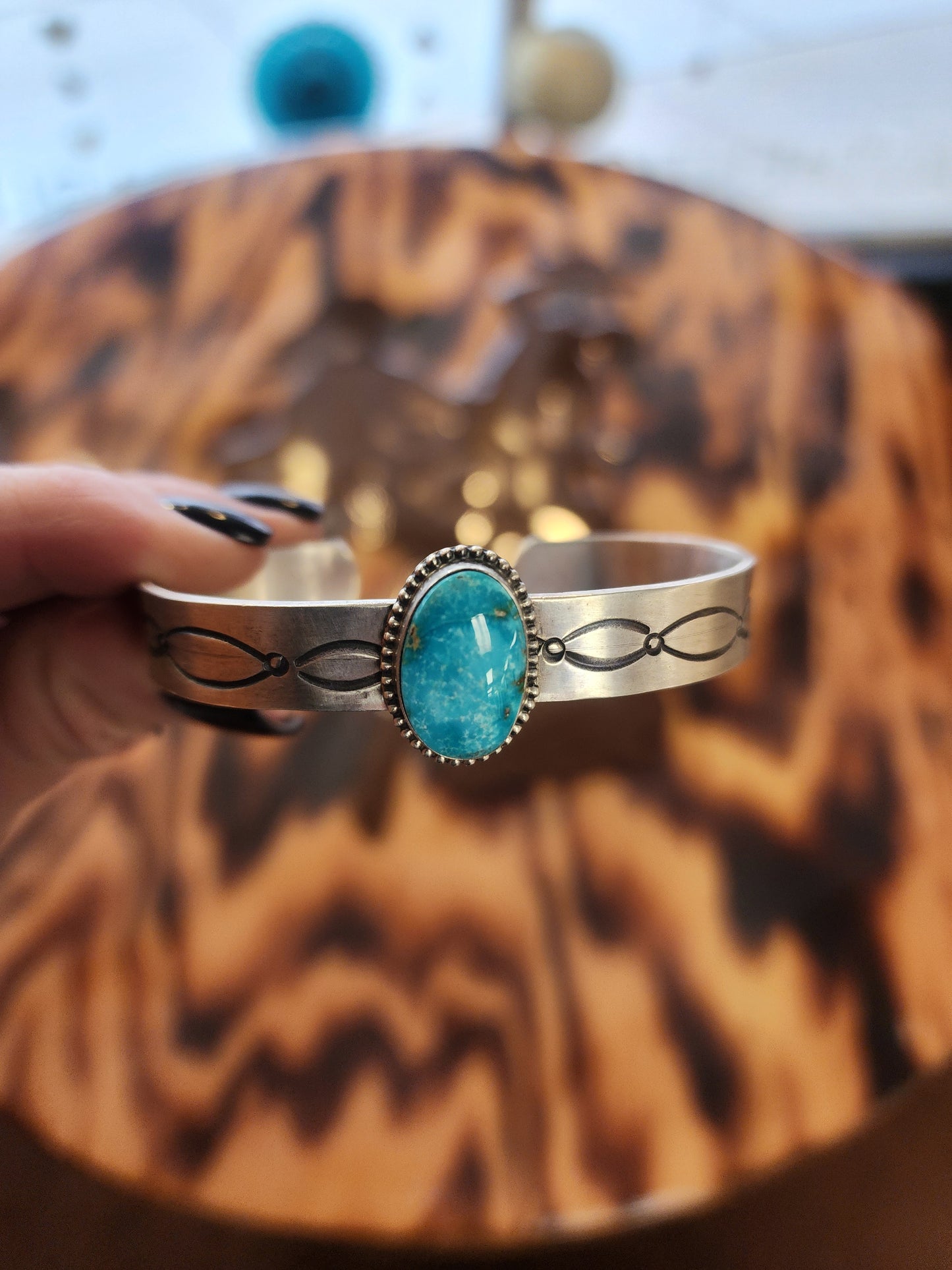 Sonoran Gold Turquoise Oval Cuff Bracelet