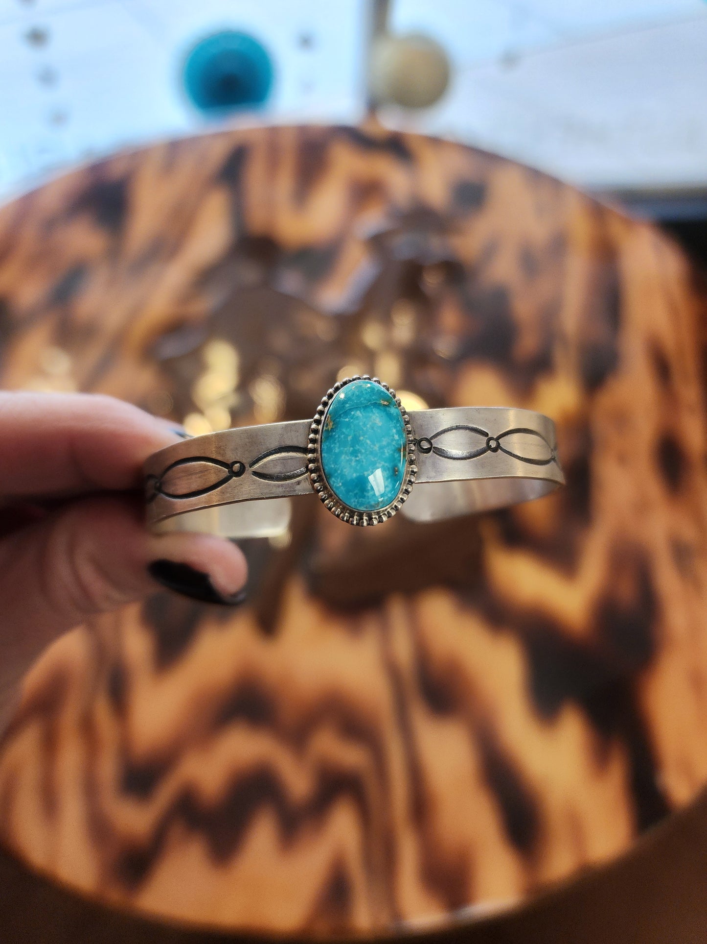 Sonoran Gold Turquoise Oval Cuff Bracelet